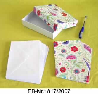 Hộp, túi ví, cặp tài liệu và cặp hồ sơ in sẵn, bằng giấy hoặc bìa, có chứa văn phòng phẩm bằng giấy